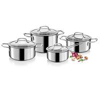 Tescoma Optima - Batería de cocina de 8 piezas, acero inoxidable