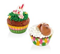 Tescoma - Pack 100 Moldes de Papel Ø 4 cm Delicia Primavera - Mini Cápsulas para Cupcakes y Repostería - Resistentes al Calor - Desechables