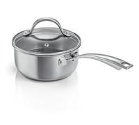 Tescoma Steelcraft 780580 - Cacerola con mango y tapa de 16 cm de diámetro, capacidad de 1,5 litros