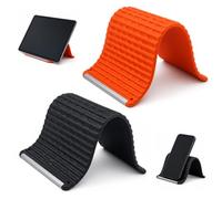 TESCTION - Soporte para teléfono móvil plegable de silicona, 2 unidades | Soporte de teléfono ligero universal antideslizante para Smartphone y Tableta Casa Trabajo viaje ajustable y ergonómico
