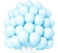 Teselife 100 Piezas Globos Azul Pastel Macaron Latex 12 Pulgadas, para Cumpleaños, Boda, Graduación, Nochevieja, Navidad, Decoración de Fiestas y Eventos Festivos