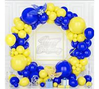 Teselife Arco Globos Amarillo y Azul, 119Piezas Kit Guirnalda Globo Azul Oscuro Amarillo Niña Niño Hombres Mujer Baby Shower Cumpleaño Boda Comprometimo Aniversario Graduación Valentín Mascarada Deco