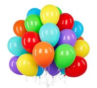 Teselife Globos Arcoíris, 50Piezas 12Pulgadas Rojo Naranja Amarillo Verde Azul Teal Morado Látex Helio Globo Niña Niño Cumpleaño Aniversario Boda Compromiso Despedida Soltera Valentín Baby Shower Deco