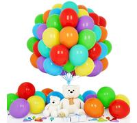 Teselife Globos Arcoíris, 50Piezas 12Pulgadas Rojo Naranja Amarillo Verde Azul Teal Morado Látex Helio Globo Niña Niño Cumpleaño Aniversario Boda Compromiso Despedida Soltera Valentín Baby Shower Deco