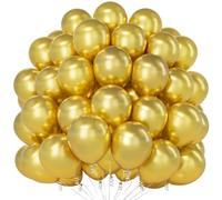 Teselife - Globos dorados metálicos, 100 unidades, 12 pulgadas, globos dorados cromados, globos de látex dorado para hombres, mujeres, cumpleaños, baby shower descuento de graduaciones, fiesta de