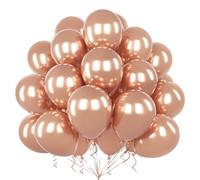 Teselife Globos Metal Oro Rosa, 50Piezas 12Pulgadas Oro Rosa Metal Helio Globo Mujer Niña Mujer Chico Cumpleaño Aniversario Boda Propuesta Graduación Compromiso Despedida Soltera Valentín Baby Shower