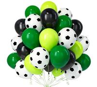 Teselife Globos Negro Verde Fútbol, 30Piezas Verde Fruta Oscuro Globo Latex Helio Niño Hombre Cumpleaño Aniversario Boda Despedida Soltera Actividades Escolares Fan Del Fubol Tema Deportes Deco