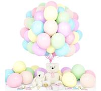 Teselife Globos Pastel, 50Piezas 12Pulgada Rosa Azul Verde Amarillo Morado Naranja Macarrón Látex Helio Globo Niña Niño Cumpleaño Aniversario Boda Compromiso Despedida Soltera Valentín Baby Shower