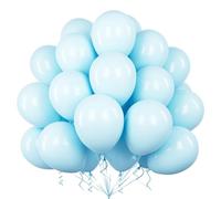 Teselife Globos Pastel Azul, 50Piezas 12Pulgadas Azul Macarrón Látex Helio Globo Niño Hombres revelacion genero Baby Shower bautismo Cumpleaño Aniversario Boda Propuesta Compromiso Valentín Decora