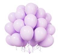Teselife Globos Pastel Morado, 50Piezas 12Pulgadas Morado Macarrón Látex Helio Globo Niña Mujer Princesa Baby Shower Bautismo Cumpleaño Aniversario Boda Propuesta Compromiso Valentín Mariposa Decora