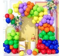 Teselife Kit Arco Globos Arcoíris 143 Piezas, Kit Guirnalda Globos Multicolores Látex Colores Para Cumpleaños Baby Shower Boda Aniversario Carnaval Suministros Decoración Para Fiestas