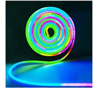 Tesfish 12V WS2811 Tira de Luces LED de Neón, Tira de Píxeles RGB 2m Flexible IP65 Impermeable Inteligente Direccionable Individualmente a todo color para Decoración de Publicidad de Bricolaje