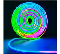 Tesfish 12V WS2811 Tira de Luces LED de Neón, Tira de Píxeles RGB 5m Flexible IP65 Impermeable Inteligente Direccionable Individualmente a todo color para Decoración de Publicidad de Bricolaje