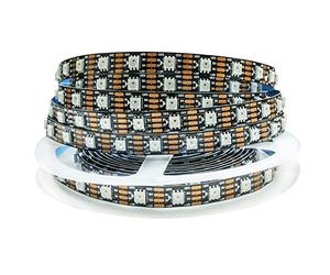 Tesfish 12V WS2815 Tira de luz LED, 5m RGB Señal Dual LED Píxeles Strip 300 LEDs IP30 Tiras LED Programable Direccionable Individualmente a Todo Color para DIY, Decoración Publicitaria