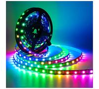 Tesfish 5V WS2812B Tira de Luces LED, 5 metros RGB LED Píxeles Strip 300 LEDs IP30 Flexible a Todo Color Direccionable Individualmente Tiras LED Inteligentes para DIY Decoración Publicitaria