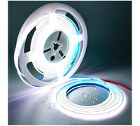 Tesfish Tira de luz LED 12V, 5mm de ancho ultra delgado Tiras de Luces COB 5M Total 1920 LEDs Blanco 6000K Súper Brillante para Fiestas, Mostradores, Estantes, Decoración del Hogar