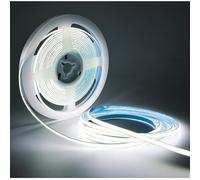 Tesfish Tira de luz LED 12V, 5mm de ancho Ultra estrecho Tiras de Luces COB 5M 400 LEDs/M Blanco 6000K Súper Brillante para Fiestas, Mostradores, Estantes, Decoración del Hogar