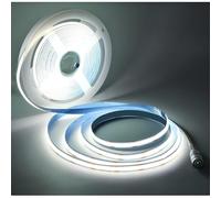 Tesfish Tira de luz LED 12V, Tiras de Luces COB 5M 480 LEDs/M Blanco 6000K Regulable Superbrillante 5000 LM con Conexión CC para Fiestas Mostradores Estanterías y Decoración del Hogar