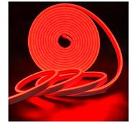 Tesfish Tira de luz LED de Neón, Tiras de Luces DC 12V 5M 120 LEDs/M Total 600 LEDs Color Rojo Luz de IP65 Flexible para Dormitorio, Bar, Sala de juegos, Cumpleaños, Fiesta de Navidad