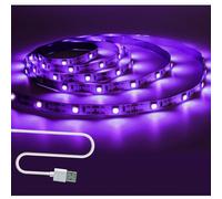 Tesfish UV Tiras LED, 5V USB 2M Negro Tira de Luz SMD 5050 395nm - 405nm IP20 Total 60 LEDs Tira de Luces para Bar, Fiesta de Halloween, Club, Decoración