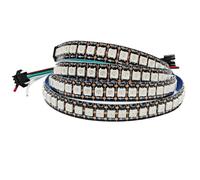 Tesfish WS2812B Tira de luz LED 5V, RGB Pixel Tiras 1M 144LEDs/M IP30 Flexible Negro PCB a Todo Color Tira de Luz Inteligente para Publicidad, Decoración, Proyectos DIY