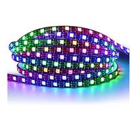 Tesfish WS2812B Tira de luz LED IP65 Impermeable RGB Pixel Tiras 5m 5V 5050 300 LEDs Negro PCB a todo color Tira de luz inteligente para publicidad, decoración, proyectos DIY