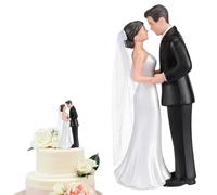 TESGADGETS Figura de Pastel de Boda Pareja de Novios de Plástico - 11 cm Figuras de Color Piel con Novia y Novio - Adorno Clásico para Pastel de Celebración y Ceremonia de Bodas