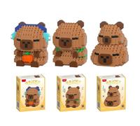 TESGADGETS Juego de Bloques Mini Capibara de 3 Piezas, Adorable Capibara como Regalo para Fiestas, Micro Bloques de construcción, Regalo de Fiesta, Regalo de cumpleaños para Adultos y Adolescentes a