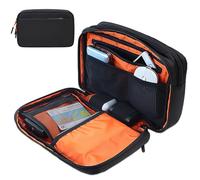 Teskyer Organizador Cables Viaje - Portátil, Gran Capacidad, Impermeable, Bolsa para Gadgets de Viaje, Accesorios de Viaje, 25 x 17 x 8 cm, Negro