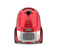 TESLA Aspirador BG200R con Bolsa, 800W, Depósito 2L, Filtro HEPA Lavable, Radio de Trabajo de 8m, Rojo