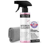 Tesla - Limpiador de asientos y removedor de manchas, limpiador interior, seguro en cuero vegano blanco y negro, productos de limpieza de interiores para asientos, salpicadero, consola | Tesla Model 3