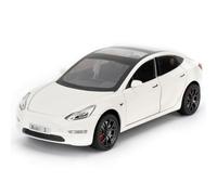 Tesla Model 3 - Coche de juguete de aleación de fundición 1/24, coche de juguete con función de sonido y luz y función Pull Back Función, puede abrir la puerta, diseño de coche coleccionable, regalo