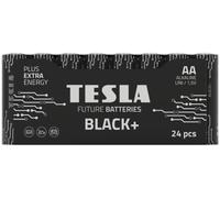 Tesla Pilas alcalinas AA Negro+ Batería Paquete de 24