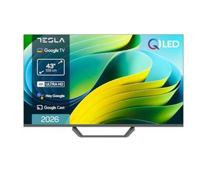 TESLA QLED Smart TV 43 Pulgadas Full HD Compatible con Google TV y Google Assistant - Dolby Audio, HDR, WiFi y Bluetooth, Apps y Chromecast Integrado, 3 HDMI, DVB-T2/S2/C, Color Negro (43")