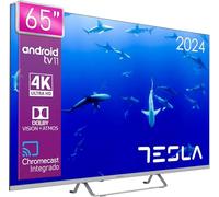 TESLA - Smart TV de 65" (165cm), Televisión Resolución UHD, Android TV 11, Hey Google Official Assistant, WiFi & Bluetooth, 2 Altavoces 12W, Chromecast Integrado, HDR10 3.840x2.160 (65E635SUS) - 2025