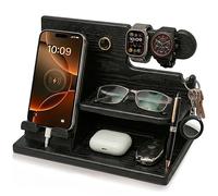 TESLYAR Soporte de Carga para teléfonos móviles Llaves Carteras y Relojes Hombres Seres Queridos ya Sea por su Aniversariodía Festivo Regalo Padre Dia del Padre Regalos (Negro)