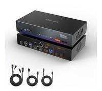 TESmart 4K@60Hz Thunderbolt 4 KVM Switch 2 Monitor 2 Computer, HDMI DisplayPort Conmutador KVM Dual Monitor para 1 Laptop (TB4 USB C carga de 60W) & 1 Desktop (HDMI 2.0 & DP1.2), Red Gigabit,EDID