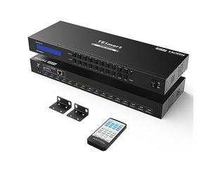 TESmart 4K HDMI Matriz 8X8, 1080P@60 Hz, LAN/RS232/IR/Panel, HDCP 1.4, Recuperación Memoria Tras Fallo De Alimentación, 8 Usuarios Definidos,3 Mode,para Monitoreo,Conferencias,Teatro, Centro Datos