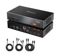 TESmart Conmutador KVM 2x1 Thunderbolt 4 KVM Switch 6K 60Hz 5K 120Hz 40Gbps | KVM Switch 2 PC 1 Monitor HDMI USB 3.0 para Apple Studio Display Mac PC PS5 Xbox, 2 Entradas Multimedia Extra, LAN 1Gbps