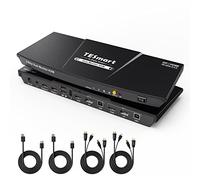 TESmart DMI - Conmutador KVM (2 puertos, pantalla extendida) negro negro HDMI+DP Port 4K 60Hz