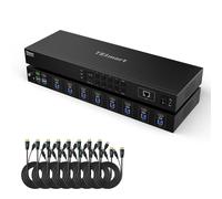 TESmart KVM Switch HDMI 8 PC 1 Monitor: 4K@60Hz (4:4:4), Hub USB 3.2 Gen 1, LAN (RS232/IP), EDID, Auto Scan. Montaje Rack, Hot-Plug. Profesional para Servidores/Data Center.