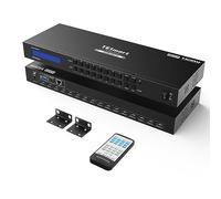 TESmart Matriz HDMI 4K 8x8 Conmutador con Control LAN/RS232/IR, EDID, Montaje en Rack 1U, Selector Audio Dolby para Pantallas, Proyectores, PC, PS5, DVR, Monitoreo y Conferencias (con Orejas Rack)