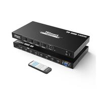 TESmart Matriz HDMI 4x4 4K@30Hz con Quad Multi-Viewer: Conmutador Matrix 4 Entradas 4 Salidas, HDCP 1.4,Gestión EDID,4 Presets de Usuario,Control LAN/RS232/IR,Montaje en Rack para Salas de Control