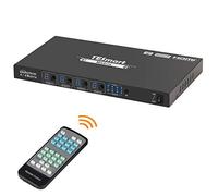 TESmart Matriz Switch HDMI 4x4: 4K@30Hz, HDCP 1.4, Modo Multi-Viewer Quad, EDID Inteligente, 4 Presets Usuario, Memoria Apagado, RS232/LAN/IR/Botones.