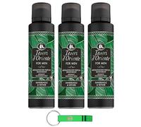 Tesori d'Oriente Desodorante Spray Perfume For Men 3 x 150 ml, desodorante en spray con sándalo y vetiver + llavero Beni Culinari gratis