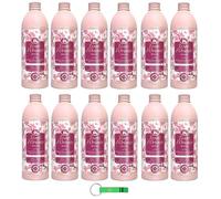 Tesori d'Oriente Ikigai - Crema de baño con flores de cerezo y agua de arroz, gel de ducha, 500 ml, incluye llavero Beni Culinari