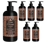 TESORI D'ORIENTE Jabón crema 'Hammam' 6 x 300 ml jabón líquido jabón manos dispensador aceite de argán y flor de azahar aromático jabón de manos, rituales de bienestar para cuerpo y sentidos