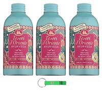 Tesori d'Oriente Profumatore per Bucato Ayurveda - Ambientador para la colada para el hogar, para todo tipo de tejidos, 250 ml + llavero Beni Culinari gratuito (3 unidades)