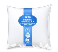 TESQ Almohada de Plumas de Lujo de 60 x 60 cm con Triple Capa de Confort, cojín de Pluma, Relleno Suave 100% Suave, Lavable y Respetuoso
