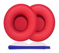 TesRank Almohadillas Beats Solo 3 & Solo 2, Repuesto Espuma para Auriculares Beats Solo 3 & Solo 2 Almohadilla Reemplazo -Rojo